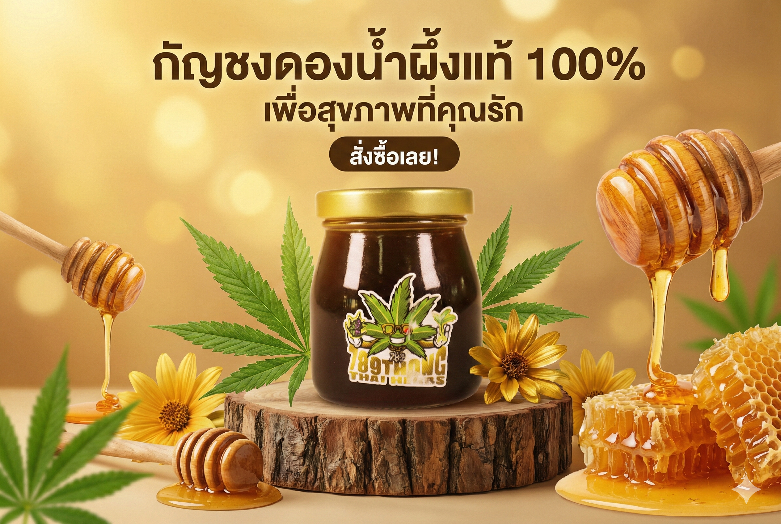 กัญชงดองน้ำผึ้ง สมุนไพรดองน้ำผึ้งจากธรรมชาติ