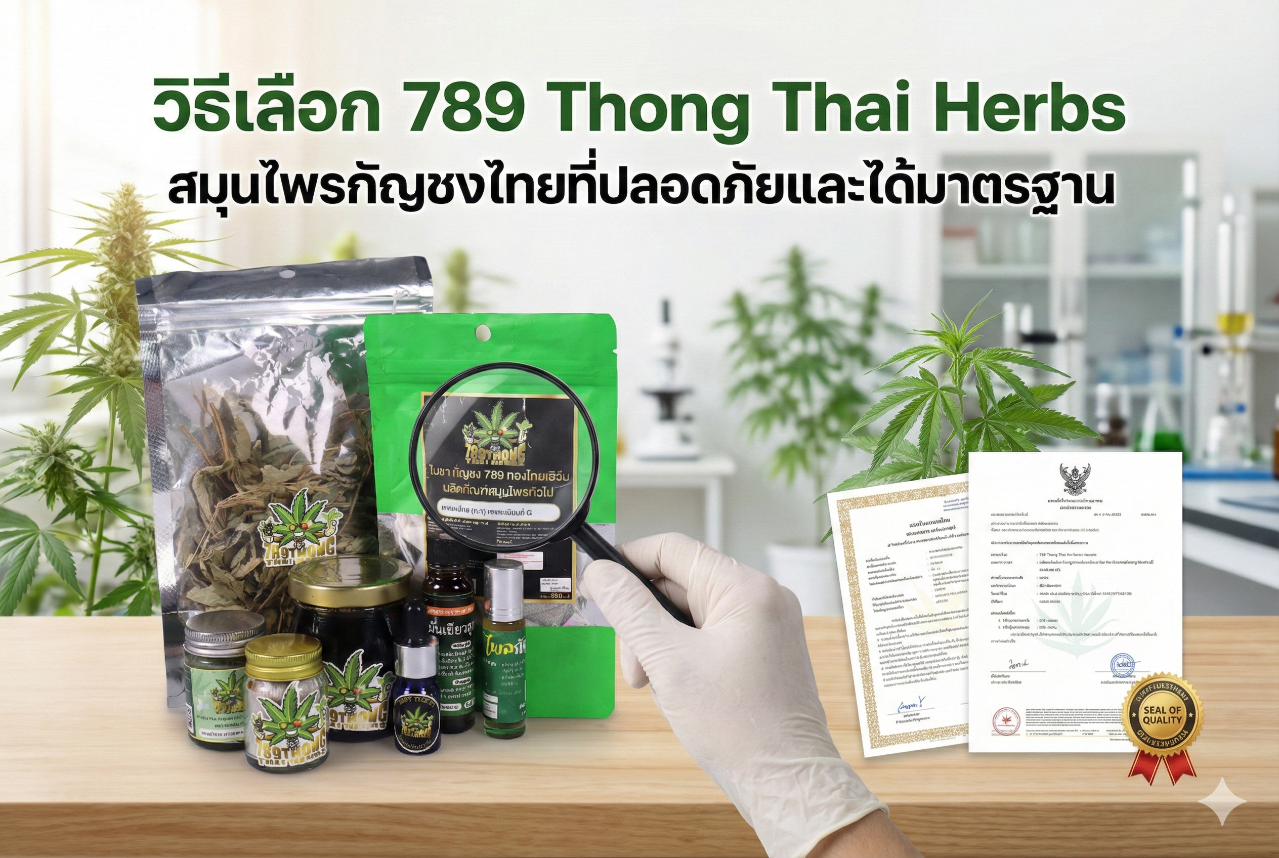 วิธีเลือก 789 Thong Thai Herbs สมุนไพรกัญชงไทยที่ปลอดภัยและได้มาตรฐาน