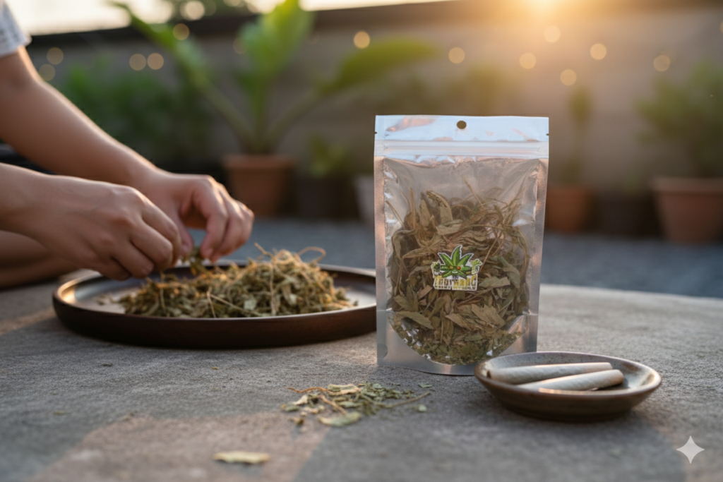 ใบกัญชงอบแห้ง