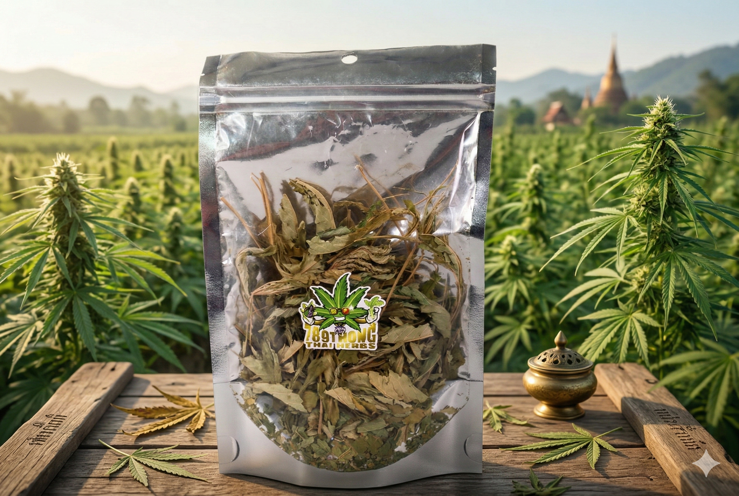 ใบกัญชงอบแห้ง