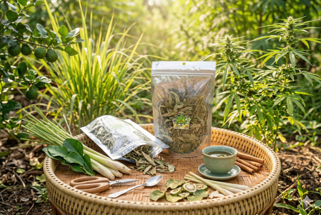 ใบกัญชงอบแห้ง